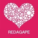 a heart made up of circles on a pink background with the words redgape