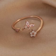 Cheap Cute Rings, Pink Butterfly Ring, Cute Pink Rings, Gold Jewelry Dainty, Promise Rings Rose Gold, Cute Rings Gold, Promise Rings Dainty, Butterfly Wedding Ring, Jewerly Rings