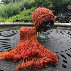 New Handmade Crochet Hat And Scarf Set By Bld. Made From Soft Yarn That Is Comfortable And Warm To Wear. All Measurements Are Approximate Hat Size ~ Adult 22” Scarf Length ~ 80” Scarf Width ~ 6” New And Never Worn. Smoke Free - Pet Friendly Home Winter Orange Hat, Winter Orange Yarn Hat, One Size Orange Winter Hat, Crochet Hat And Scarf Set, Crochet Hat And Scarf, Orange Knitted One-size Hat, Orange One Size Scarves, Chanel Hat, Hat And Scarf Set