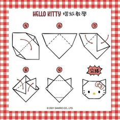 how to make an origami hello kitty with pictures and instructions for the paper