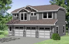 this is an artist's rendering of two story garage plans