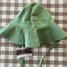 Kate Quinn With Love From Africa Collection Nwt Sun Hat Size M Organic Cotton Blanket, Circle Quilts, Classic Quilts, Toddler Bibs, Bicycle Print, Kate Quinn, Green Quilt, Green Hat, Stroller Blanket