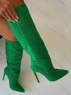 Stiletto Heel Boots, Knee High Stiletto Boots, Boots Patterns, Chic Type, Pointed Toe Boots, Chunky Heels Sandals, Pointed Toe Heels