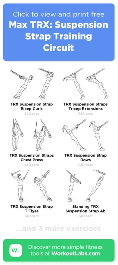 an instruction manual for how to use the max trx suspension strap training crutt