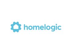 the logo for homelogic is shown in blue