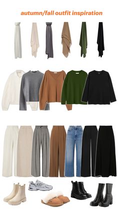 #autumn #fall #autumnwardrobe #fallwardrobe #autumncolors #fallcolors #wardrobeinspiration #inspiration #hijab #hijabi #brown #green #black #white #boots Outfit Inspo Hijabi, Capsule Wardrobe Women, Autumn Wardrobe, Kawaii Fashion Outfits, Hijabi Outfits, Hijab Fashion Inspiration