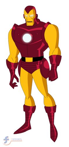 an iron man character from the animated movie, which appears to be in full costume