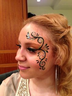 Fairy Face Painting For Adults, Glow Face Paint, Animal Stencil Art, Circus Makeup, Black Smokey Eye Makeup, Painting For Adults, Bird Girl