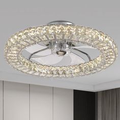 a modern style ceiling light with crystal beads