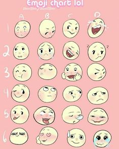 an emoj character sheet with different expressions