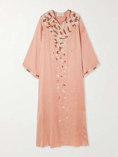 SHATHA ESSA Sequin-embellished satin gown | NET-A-PORTER Jean Trench Coat, Satin Gown, Beauty Sets, Clothes Collection, Everyday Wardrobe, Hat Hairstyles, Wide Leg Trousers, Swimwear Tops, Net A Porter