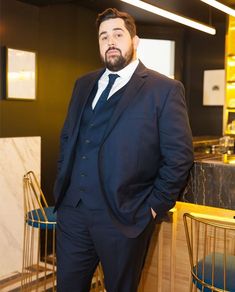 Big Man Suits Style, Plus Size Tuxedo Men, Plus Size Men Suits Wedding, Blue Suits For Men Wedding, Big Men In Suits, Navy Blue Suits For Men, Suits For Big Men, Big Man Suits