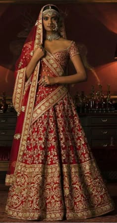 Exclusive Royal Bridal Lehenga Set In Red SIYA4009INS - Siya Fashions Red Bridal Dress, Bridal Lehenga Collection, Hindu Bride, Indian Bridal Lehenga, Bridal Lehenga Red, Red Wedding Dresses