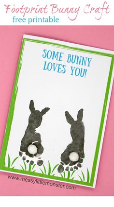 an easter bunny card with the words,'some bunny loves you'on it