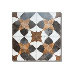 an artistic tile design in brown and white