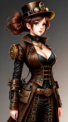 a woman dressed in steam punk clothing