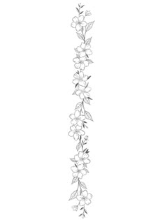 a line drawing of flowers on a white background