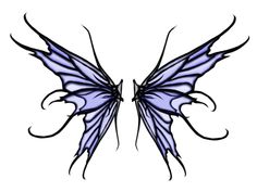 a blue butterfly with black wings on it's back and the wing spread out