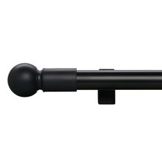 a black curtain rod on a white background