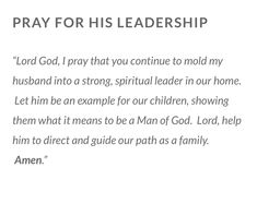 the words pray for his leadership