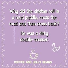 coffee and jelly beans quote on purple background with white scalloped border around the edges