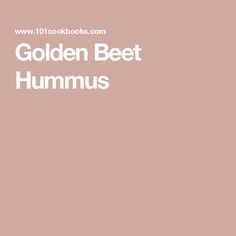 the words golden beet hummus on a pink background