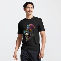 Get my art printed on awesome products. Support me at Redbubble #RBandME: https://www.redbubble.com/i/t-shirt/Skull-Hat-Clown-Jester-by-GarmentGallery/144455860.UGYPM?asc=u Skull Helmet, International Dot Day, Face Artwork, Dot Day, Tattoo T Shirts, T Shirt Flowers, Original Clothes, Flower Shirt