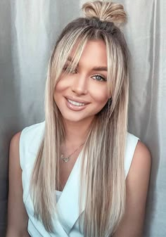 Hairstyles For Lazy Days, Blending Gray Hair, Hair Color And Cut, Haircuts For Long Hair, Long Blonde Hair