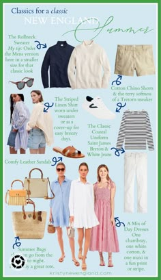 Hamptons Vibe Outfits, Linen Shirt Dress Outfit Summer, New England Preppy Style Summer, East Coast Clothing Style, Newport Summer Outfits, Nantucket Style Clothing Summer, British Summer Style, New England Clothing Style, New England Fashion Summer