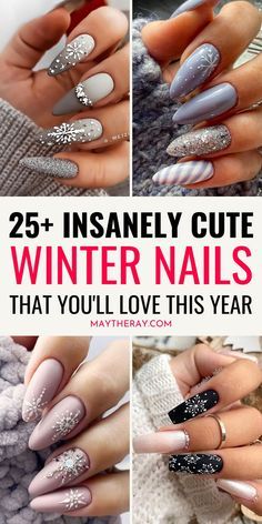 Winter Nail Art Ideas, Winter Nail Design, Nail Ideas Winter, Winter Nail Ideas, Christmas Manicure, Classy Nail, Nail Color Ideas, Nails Classy