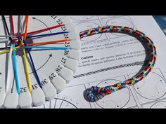 a bunch of colorful bracelets sitting on top of a piece of paper