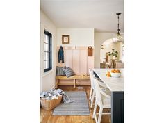 the kitchen is clean and ready to be used as a dining room area for entertaining