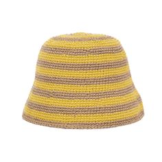 The Sak Lanie Bucket Hat - |Hand Crochet - Lemon Drop Stripe| Recycled Accessories, Arctic Blue, Handcrafted Bags, Summer Hat, Silver Lake, Lemon Drop, Macrame Design, The Sak, Knitting Ideas