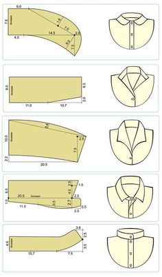 the instructions for how to sew a shirt with collars and buttons on it