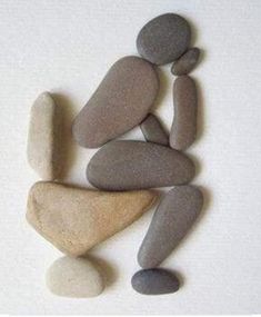 some rocks are arranged on top of each other