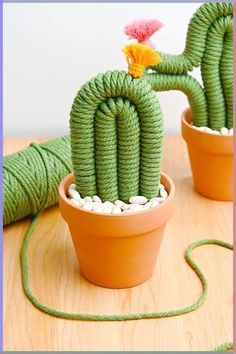 This macrame cactus is so adorable and it's SO EASY to make! It's a great summer craft, perfect to display all year long - no watering required! Whether you're a crafting expert or macrame beginner you'll have tons of fun making this simple and cute macrame craft. And you can easily turn it into an ornament or wall hanging! Such a great DIY project for teens, adults, and seniors. Macrame Beginner, Craft For Summer, Maker Station, Cute Macrame, Cactus Craft, Easy Macrame, Simple Macrame, Homemade Clay, Home Decor Craft