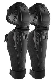 pair of black knee pads on white background