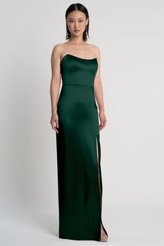 Nadia emerald 1 Green Satin Bridesmaid Dresses, Hunter Green Bridesmaid Dress, Bias Cut Skirt, Jenny Yoo, Green Bridesmaid, Green Bridesmaid Dresses, Cowl Neck Dress, Bridal Party Dresses, Satin Bridesmaid Dresses