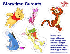 winnie the pooh storytime cutouts for kids to make with their own characters