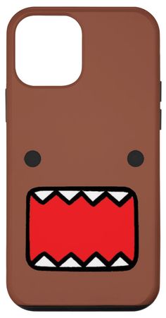 a brown phone case with an angry face on it