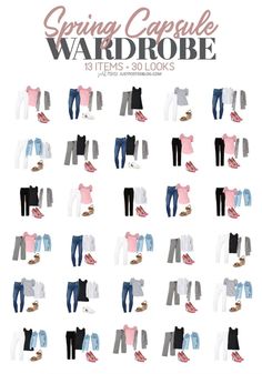 Travel Capsule Wardrobe Spring, Pink Capsule Wardrobe, Spring Travel Capsule, Business Capsule Wardrobe, Clothes Capsule Wardrobe, Workwear Capsule Wardrobe, Workwear Capsule, Capsule Wardrobe Casual, Work Capsule