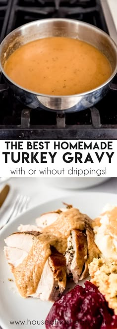 the best homemade turkey gravy with cranberry sauce