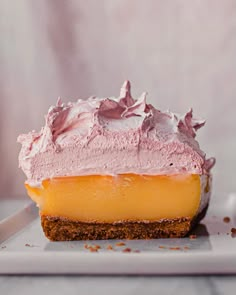 a piece of cake sitting on top of a white plate