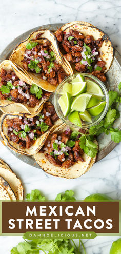 A homemade dinner recipe for authentic carne asada street tacos! This main dish featuring skirt steak is so easy. Topped with onion, cilantro, and lime juice, these Mexican Street Tacos are so good! Carne Asada Street Tacos, Authentic Carne Asada, Asada Street Tacos, Mexican Street Tacos, Steak Taco Recipe, Street Taco Recipe, Mini Tacos, Butter Shrimp, Street Tacos