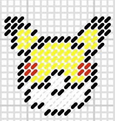 an image of a pixellated pattern with yellow and red dots on the bottom half