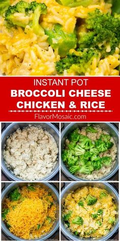 instant pot broccoli cheese chicken and rice is an easy dinner recipe that's ready in under 30 minutes