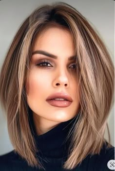 Medium Length Front Layers, Hair Styles For Plus Size Women, Haircuts For Medium Length Hair, Brunette Hair With Highlights, Gray Hair Cuts, Gorgeous Hair Color, Medium Long Hair, Brown Blonde Hair