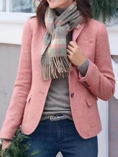 falloutfit#fallcolors#fallfashion#womenstyle#stylish# Slim Fit Coat, Blazer Casual, Best Blazer, Casual Blazer Women, Plus Size Coats, Pink Blazer, Pink Jacket, Casual Blazer, Blazer Outfits