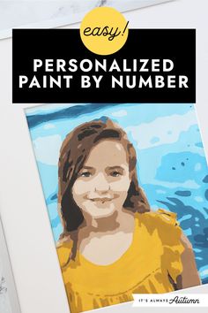 an easy personalized painting by number with the words easy on it in black and yellow