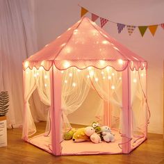 Specifications: Age Range: 1-3 years old kids F eature: foldable Material: Cloth T ype: Toy Tents Size: 55*55*53 inch Quantiy of led lights: 30 Led light color: Warm White Led lights' length: 14.76ft/4.5m Package Content: 1 x Princess Castle Tent 1 x led little star lights(not include battery) 1 Pack Tent Poles NOTE: The package is NOT including carpet and dolls. Girls Play Tent, Fairy Houses Kids, Led Star Lights, Indoor Tents, Kids Castle, House Tent, Star String Lights, Fairy Castle, Star Lights